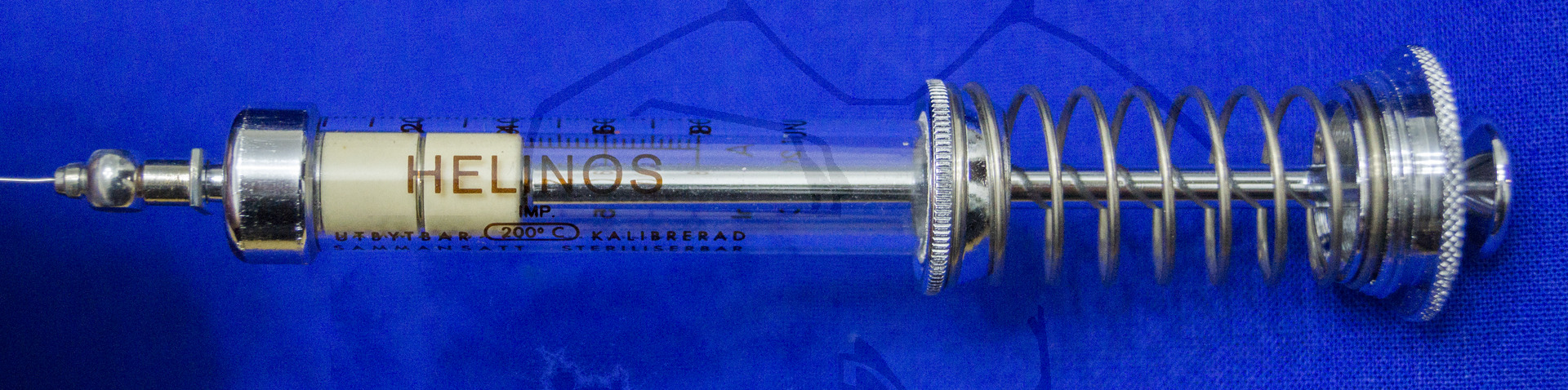 Insulininjektor "Helinos", Mitte der 1950'er Jahre, Stempel in den Zylinder eingesetzt